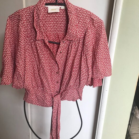 Maeve Red Floral Crop Top - Picture 1 of 9